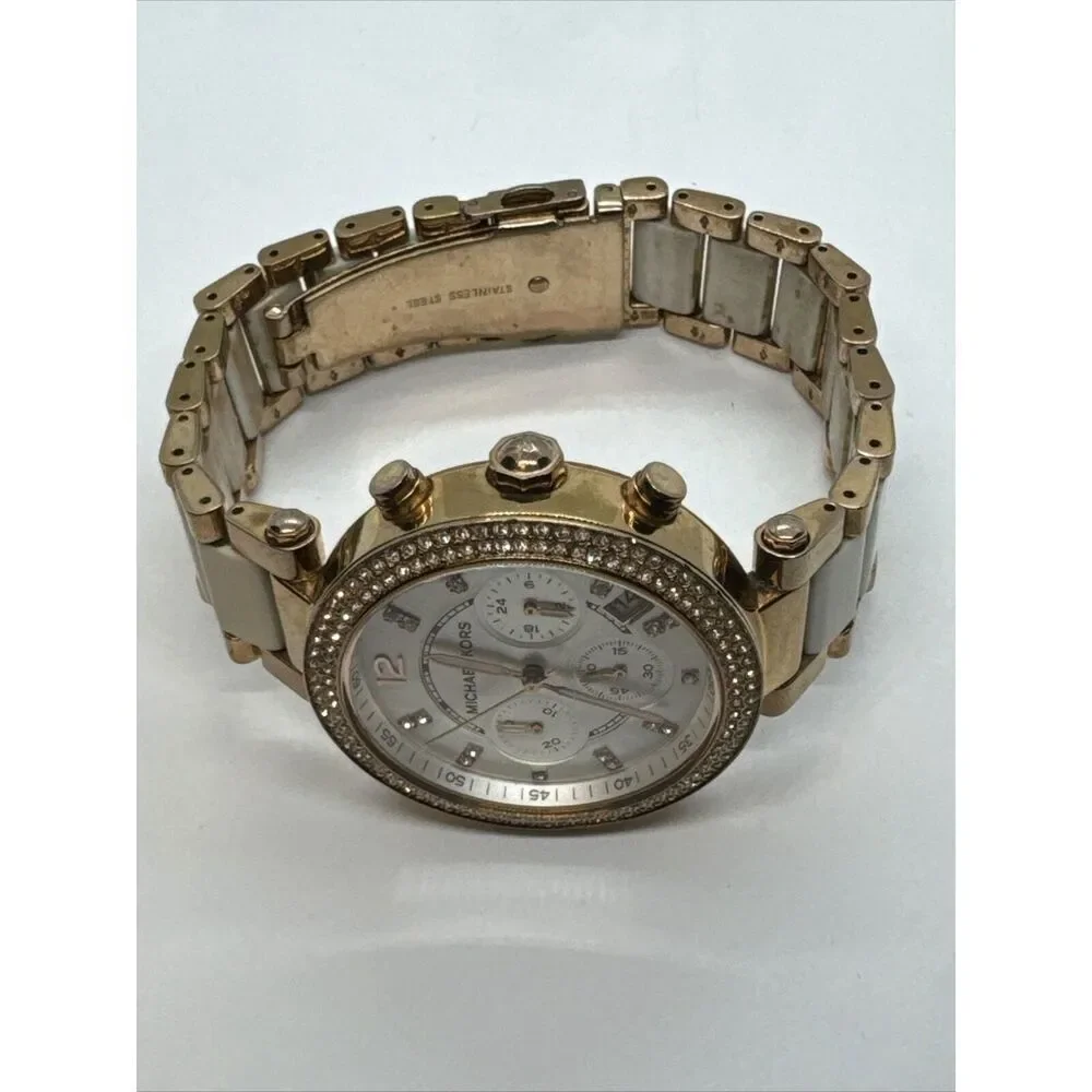 Michael Kors Parker MK5774 Women Two Tone Analog Dial Quartz Wrist Watch JNA380